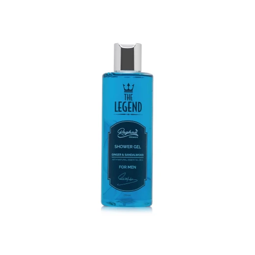 Raghad Organics The Legend Shower Gel for Men: Invigorating Cleanse with a Refreshing Scent, Hydrating Formula for Daily Use, 250 ml Bottle